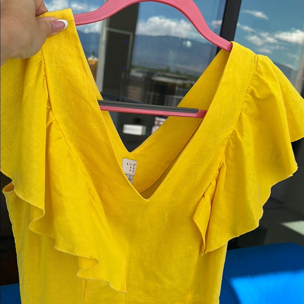 Yellow Ruffled Tiered Maxi Sundress!
